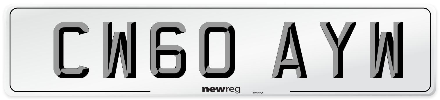 CW60 AYW Number Plate from New Reg